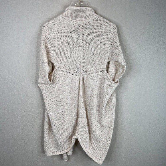 Calypso‎ Women Cream Etain Sweater Coastal Grandma Knit Open Cardigan Size 1 - Picture 9 of 10